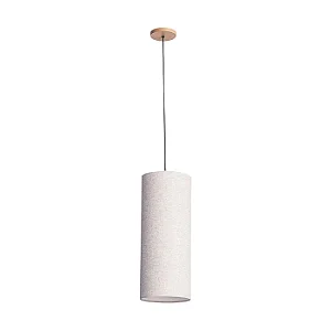 Pendente Madelustre Esbelto Médio Ø20x50cm Linho E27 Castanho 3342-