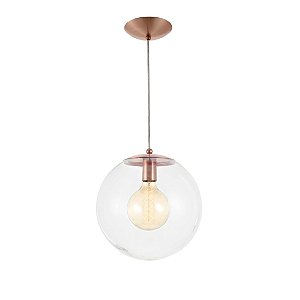 Pendente Madelustre Esphera Cristal Ø30cm Vidro Cristal Metal Cobre Dourado ou Preto E27 2783-94