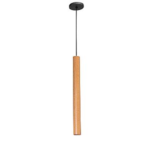 Pendente Madelustre Point MR11 55cm Madeira Castanho Imbuia ou Preto Mini Dicróica