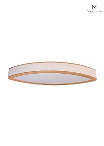 Plafon Curitiba Madelustre 120cm LED Linho Square Madeira Natural 3000K