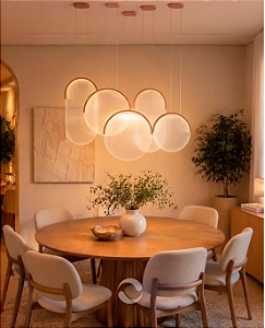 Pendente Metal Domado 6693 Jônica Pila M Fita LED 11,3W 3000K 50x65x150cm Alumínio e Acrílico Canelado Bivolt