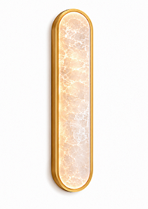 Arandela Metal Domado 6700 Hayla P Fita LED 12,6W 3000K 10x50x5,5cm Alumínio e Pedra Ônix Bivolt