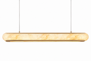 Pendente Metal Domado 6713 Hayla G Fita LED 26,6W 3000K 110x10x12cm Alumínio e Pedra Ônix Bivolt