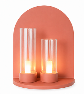 Arandela Metal Domado 6668 Lampe Deux Fita LED 14,4W 2xG9 Halopin 38x45x20cm Alumínio Acrílico e Vidro Bivolt