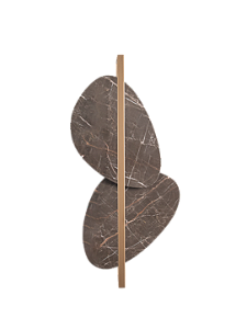 Arandela Metal Domado 6613 Bolle Rock Organic Dupla Fita LED 33,1W 3000K 39x78x13cm Alumínio e Pedra Bivolt