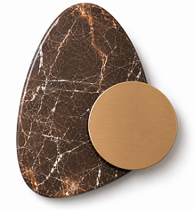 Arandela Metal Domado 6618 Bolle Rock Organic Flux Out Fita LED 12,6W 3000K 34x40x7cm Alumínio e Pedra Bivolt