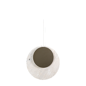 Pendente Metal Domado 6620 Bolle Rock Flux Fita LED 22,4W 3000K 50x50x6cm Alumínio e Pedra Bivolt