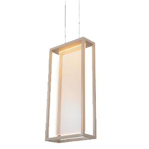 Pendente Metal Domado 6586 Almenara Vertical Fita LED 3,6W 3000K 25x50x10cm Alumínio e Acrílico Frisado Bivolt