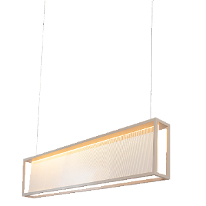 Pendente Metal Domado 6588 Almenara Retangular Fita LED 20,7W 3000K 120x25x10cm Alumínio e Acrílico Frisado Bivolt