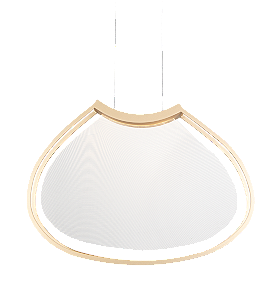 Pendente Metal Domado 6598 Almenara Plisê Fita LED 3,6W 3000K 42x43x6cm Alumínio e Acrílico Frisado Bivolt