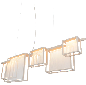 Lustre Metal Domado 6589 Almenara M Fita LED 20,3W 3000K 140x35x22,5cm Alumínio e Acrílico Frisado Bivolt