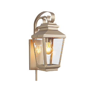 Arandela Metal Domado 6499 Gold P E27 Filamento 16x44x23cm Alumínio e Vidro
