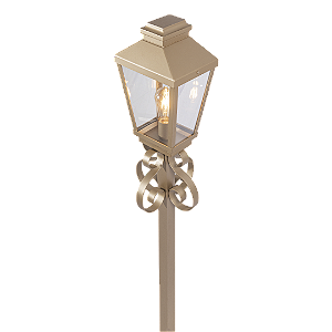 Poste Metal Domado 6510 Gold G E27 Filamento 23x177x18cm Alumínio e Vidro