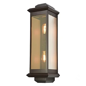 Arandela Metal Domado 6215 Toscana Trap Duo GG 2xE27 Filamento 25x78x24cm Alumínio e Vidro