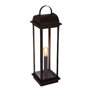 Lanterna Metal Domado 6236 Toscana Arc G E27 Filamento 25x86x25cm Alumínio e Vidro