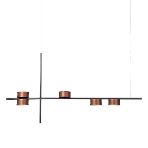 Pendente Metal Domado Moobe Pan Trilho 6365 63cm LED 7W 3000K Alumínio e Acrílico