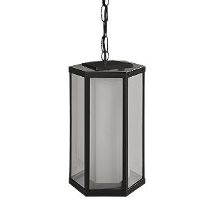 Pendente Metal Domado Retrô Sextavado Pequeno 5523P 36cm Alumínio e Vidro E27