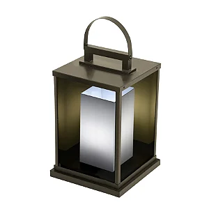 Lanterna Metal Domado Retrô Quadrada Grande 5628G 52cm Alumínio Policarbonato e Vidro E27