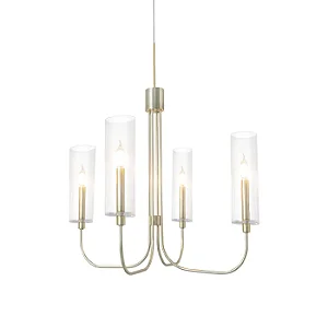 Lustre Metal Domado Arbo 6410 87cm Alumínio e Vidro E14