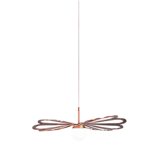 Pendente Metal Domado Fluid Daisy 60cm Ball 6255B Alumínio Acrílico e Vidro G9
