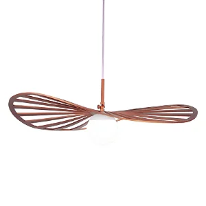 Pendente Metal Domado Fluid Line 80cm Ball 6261B Alumínio Acrílico e Vidro E27