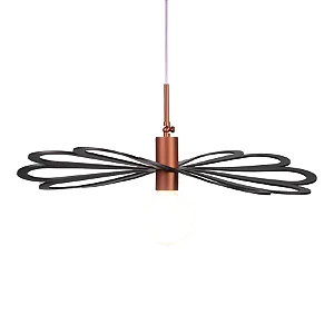Pendente Metal Domado Fluid Daisy 80cm E27 6265E Alumínio e Acrílico