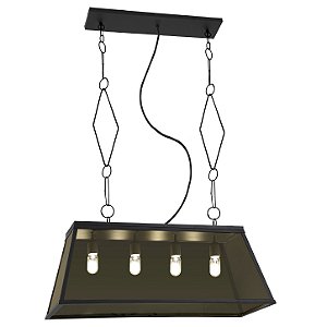 Pendente Metal Domado Colonial Retangular Class 5665