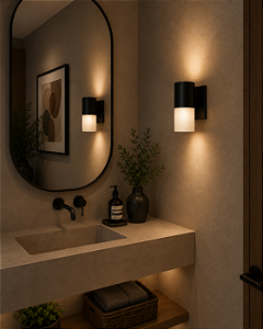 Arandela Metal Domado Glass Tub Reta 561 E27