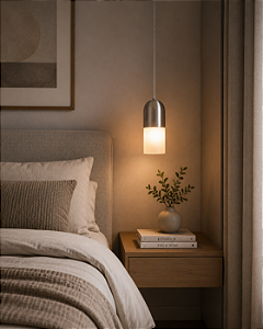 Pendente Glass Arredondado Metal Domado Código 565 22cm para Lâmpada Bulbo E27 com Vidro