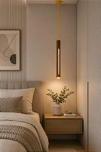 Pendente TUB P com Rasgo Metal Domado Código 5570G/L 40cm LED 3W 3000K ou G9 em Alumínio