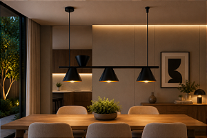Pendente Klasike Trilho M Metal Domado Código 7063 LED 9W 3000K ou 4000K em Alumínio e Acrílico