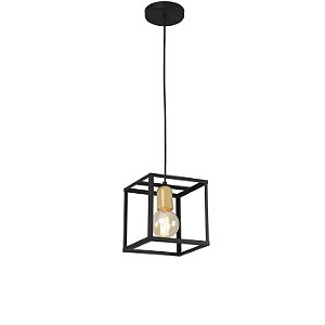 Pendente Thomas Quadro G Metal Domado Código 5916 25cm para Lâmpada Filamento E27 em Alumínio
