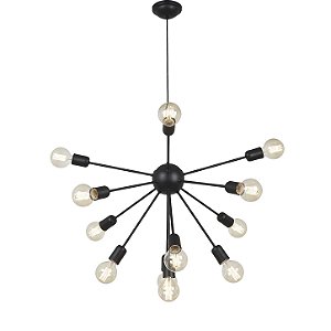 Pendente Thomas Circular Metal Domado Código 5960 para 13 Lâmpadas Filamento E27 72cm em Alumínio