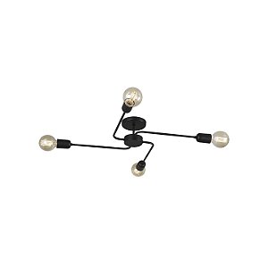 Plafon Thomas Radial com Quatro Metal Domado Código 6005 para 4 Lâmpadas Filamento E27 72cm em Alumínio