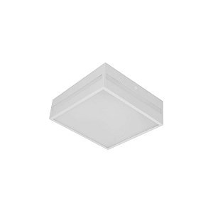 Plafon Quadrado 20cm Corte Lateral Metal Domado Código 31310 para 2 Lâmpadas Bulbo E27 em Alumínio e Vidro