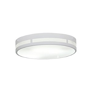 Plafon Redondo 30cm Corte Lateral Metal Domado Código 31317 para 2 Lâmpadas Bulbo E27 em Alumínio e Vidro