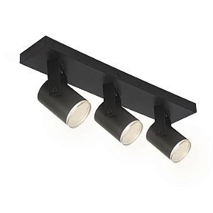 Spot Mini Redondo Triplo Metal Domado Código 11356 para 3 Lâmpadas Mini Dicróica GU10 LED COB 9W