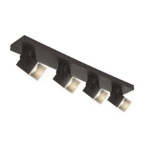 Spot Mini Quadrado com Quatro Metal Domado Código 11367 para 4 Lâmpadas Mini Dicróica GU10 LED COB 12W