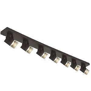 Spot Mini Quadrado com Sete Metal Domado Código 11369 para 7 Lâmpadas Mini Dicróica GU10 LED COB 21W