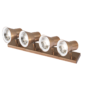 Spot Trapézio P com Quatro Metal Domado Código 11317 GU10 para 4 Lâmpadas AR70 em Alumínio