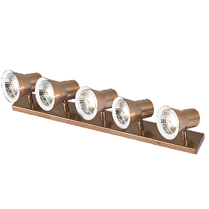 Spot Trapézio P com Cinco Metal Domado Código 11318 GU10 para 5 Lâmpadas AR70 em Alumínio