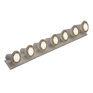 Spot Trapézio G com Sete Metal Domado Código 11329 1,40m para 7 Lâmpadas AR111 GU10 em Alumínio