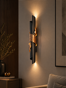 Arandela Wave Sculpt Metal Domado Código 9010 LED Integrado 12,6W Alumínio e Inox