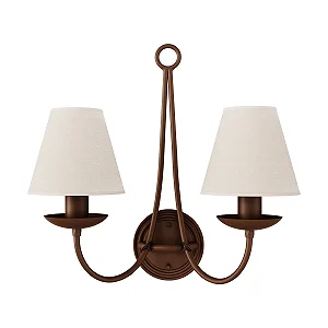 Arandela Foco Metallo Anel AR-101 em Metal 2xE27 para Sala, Hall, Corredor e Quarto