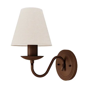Arandela Foco Metallo Belga Simples AR-102-1 em Metal 1xE27 para Sala, Quarto, Hall e Corredor