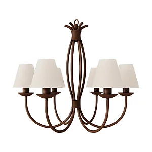 Lustre 6 Puntas LU-400-6 Foco Metallo 6 Lâmpadas E27 | Lustre Decorativo Moderno