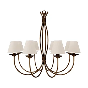 Lustre 8 Puntas LU-400-8 Foco Metallo 8 Lâmpadas E27 | Lustre Decorativo Moderno para Pé-Direito Duplo