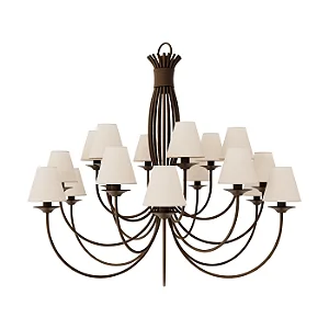Lustre 18 Puntas LU-400-18 Foco Metallo 18 Lâmpadas E27 | Lustre Decorativo para Pé-Direito Duplo