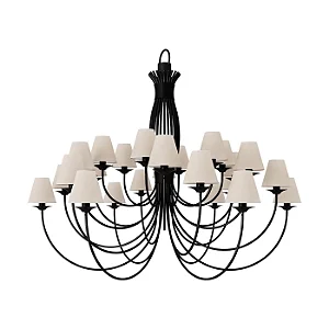 Lustre 24 Puntas LU-400-24 Foco Metallo 24 Lâmpadas E27 | Lustre Decorativo para Pé-Direito Duplo
