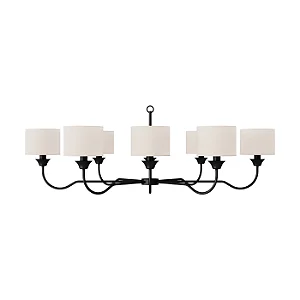 Lustre Alba Alongado LU-431 Foco Metallo 8 Lâmpadas E27 | Lustre Decorativo para Mesa de Jantar